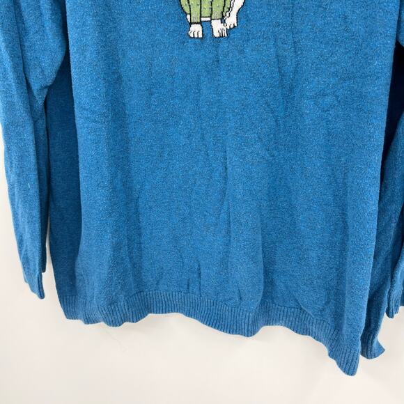 Talbots plus size Women’s Sweater Small Knit Pullover French Bulldog Dog Blue 3X - Picture 4 of 8